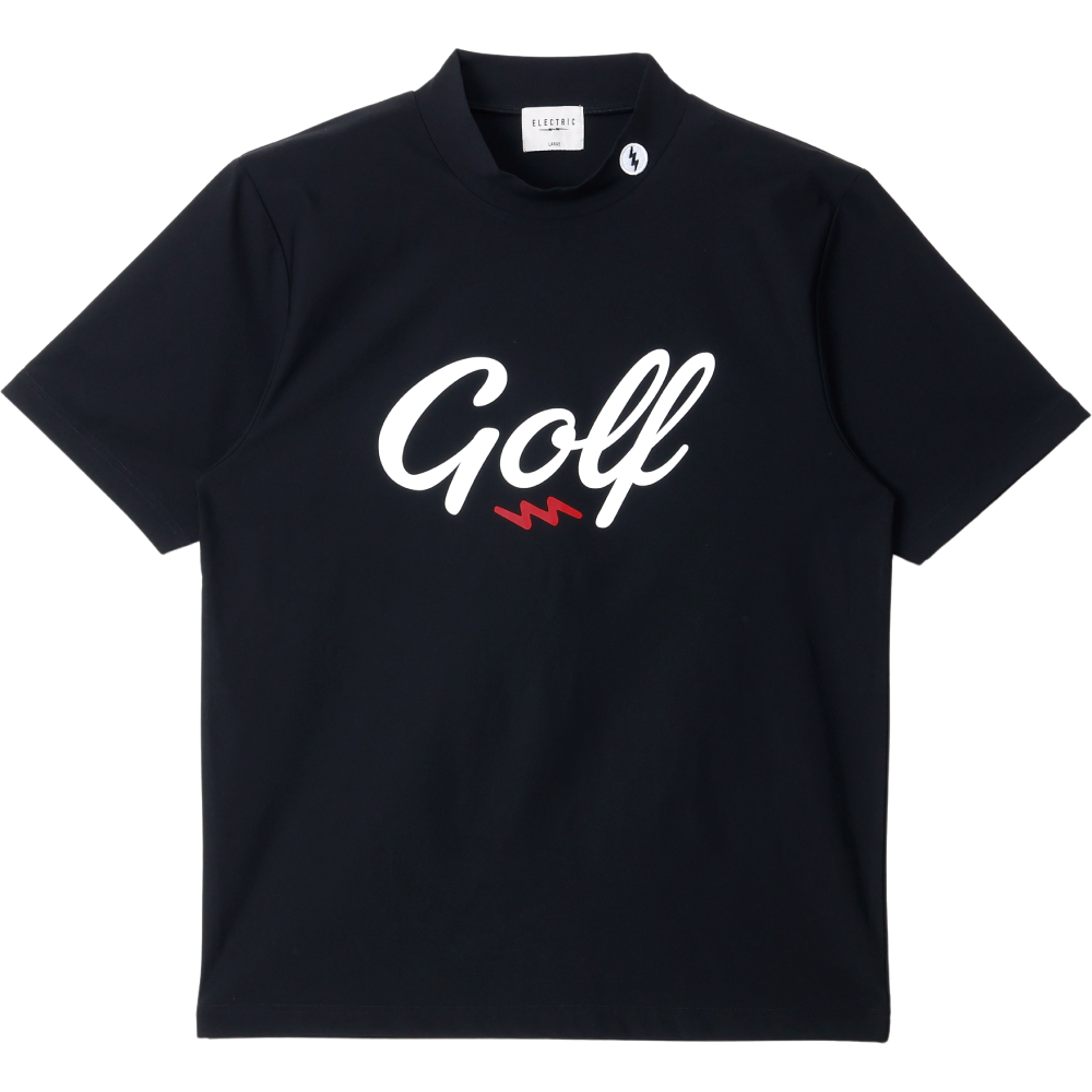 GOLF LOGO DRY MOCK NECK S/S TEE - BLACK – SPUR GOLF