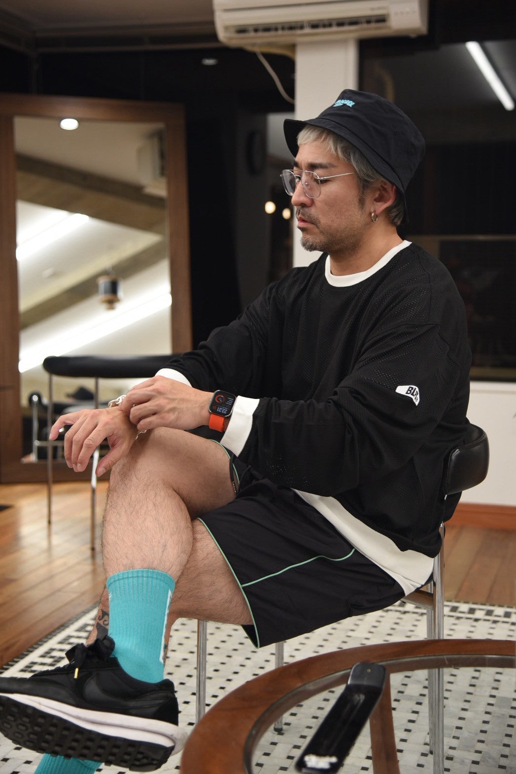 Mesh nylon longsleeve ‘MOTO ‘shirt