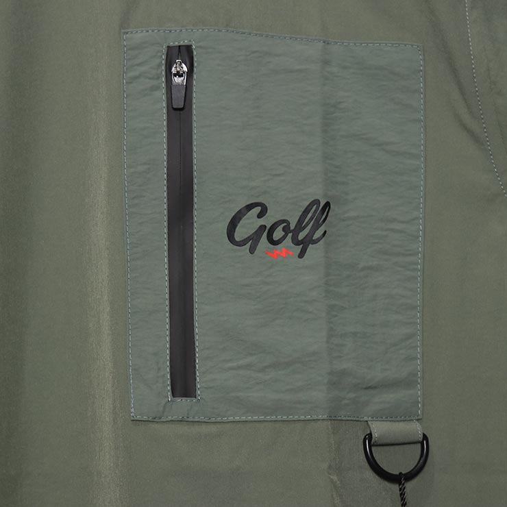 GOLF LOGO MOCK NECK NYLON CARGO POCKET S/S TEE