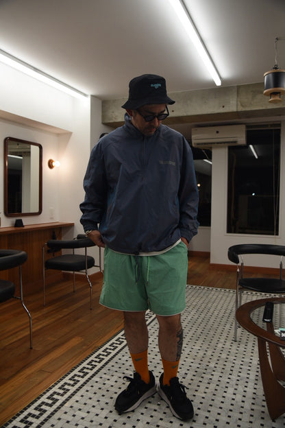 Water-repellent nylon halfzip jacket