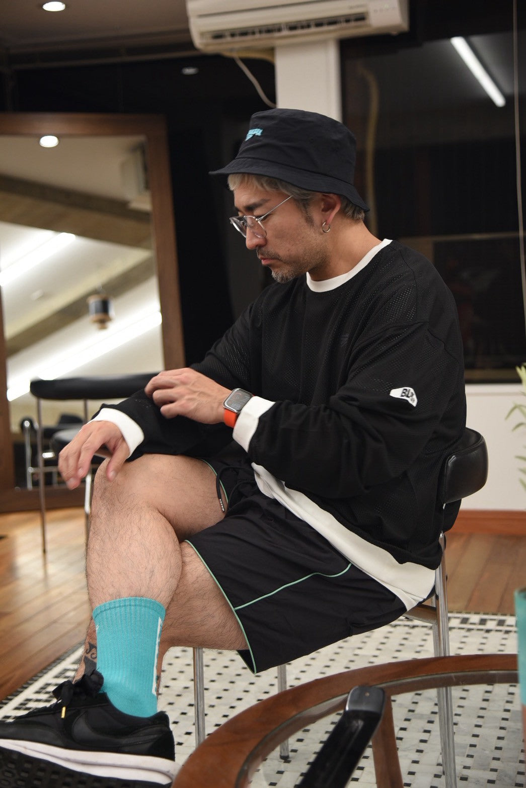 Mesh nylon longsleeve ‘MOTO ‘shirt