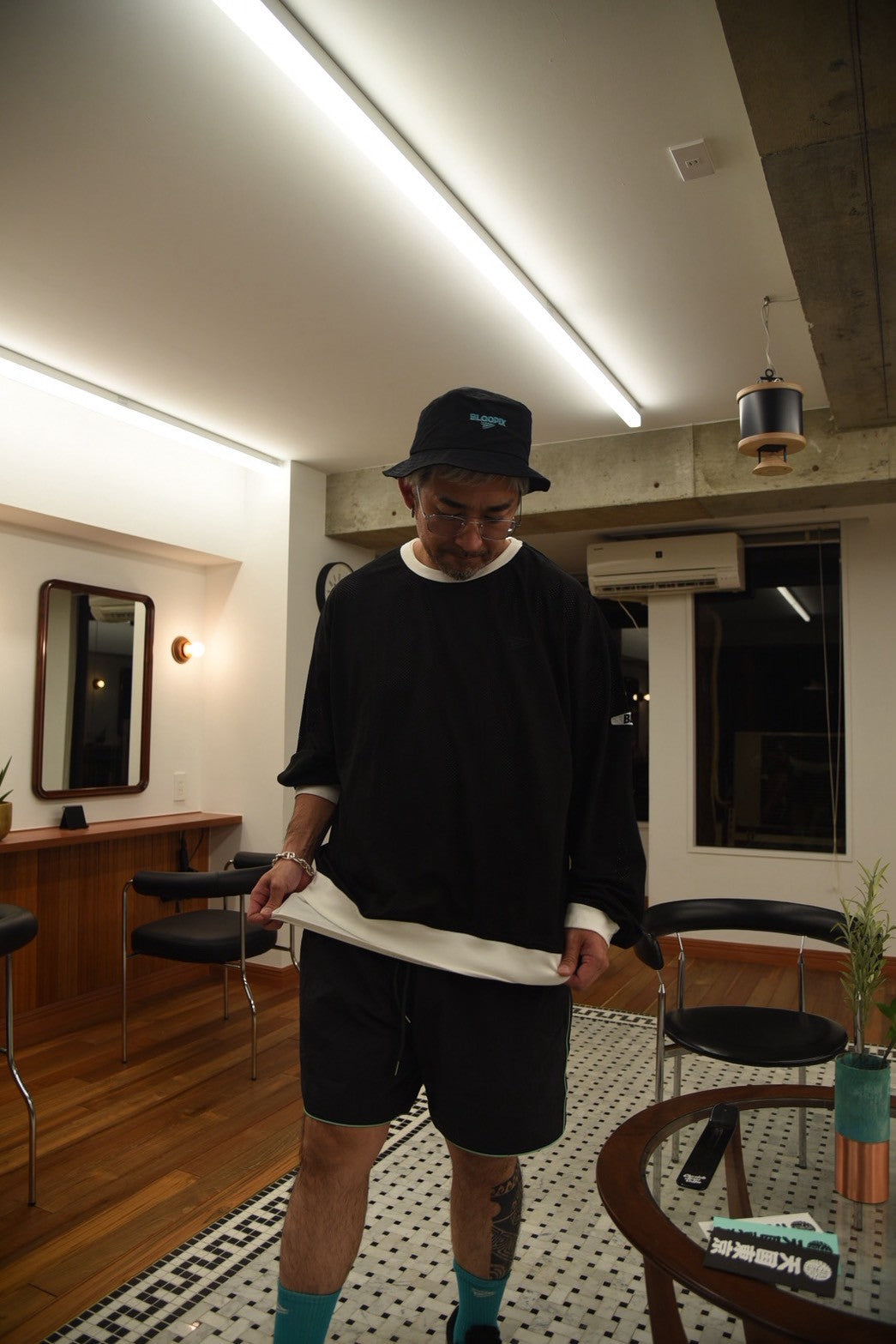 Mesh nylon longsleeve ‘MOTO ‘shirt