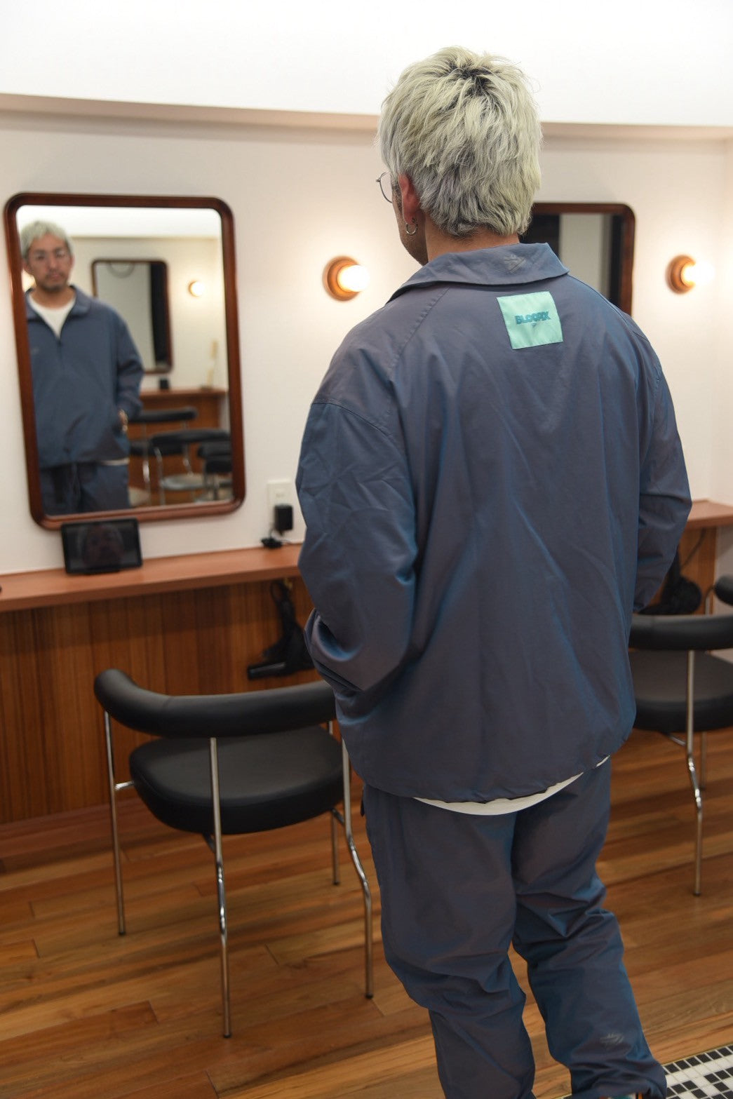 Water-repellent nylon halfzip jacket