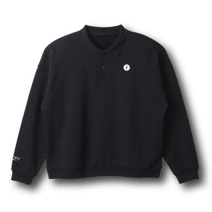 DAD SILHOUETTE L/S POLO - BLACK