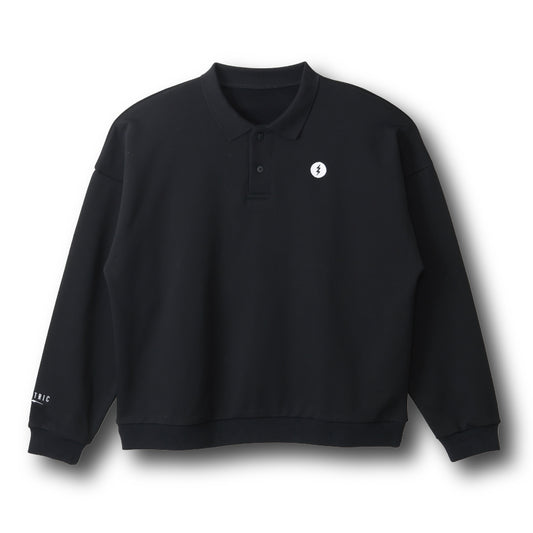 DAD SILHOUETTE L/S POLO - BLACK