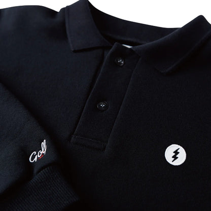 DAD SILHOUETTE L/S POLO - BLACK