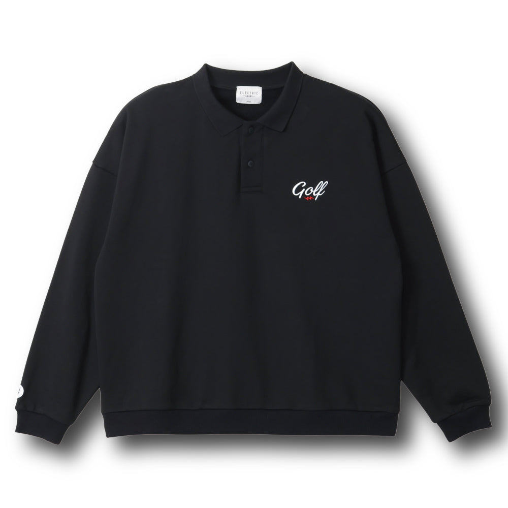 GOLF LOGO DAD SILHOUETTE L/S POLO - BLACK – SPUR GOLF