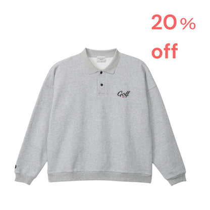GOLF LOGO DAD SILHOUETTE L/S POLO - ASH