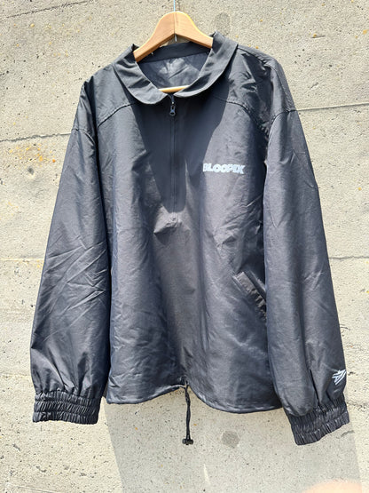 Water-repellent nylon halfzip jacket