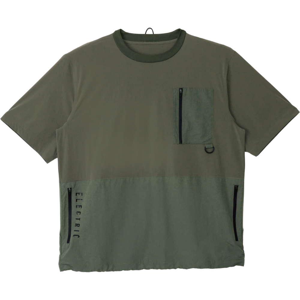 GOLF LOGO MOCK NECK NYLON CARGO POCKET S/S TEE
