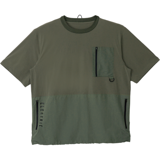 GOLF LOGO MOCK NECK NYLON CARGO POCKET S/S TEE