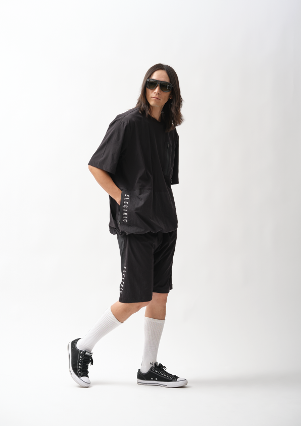 GOLF LOGO MOCK NECK NYLON CARGO POCKET S/S TEE