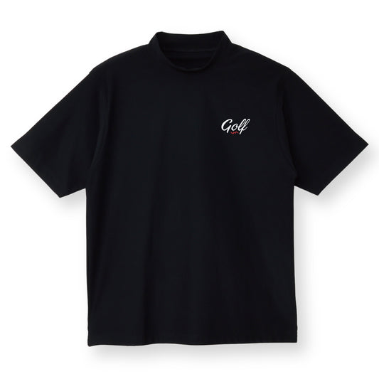ONE POINT GOLF LOGO DRY MOCK NECK S/S TEE - BLACK
