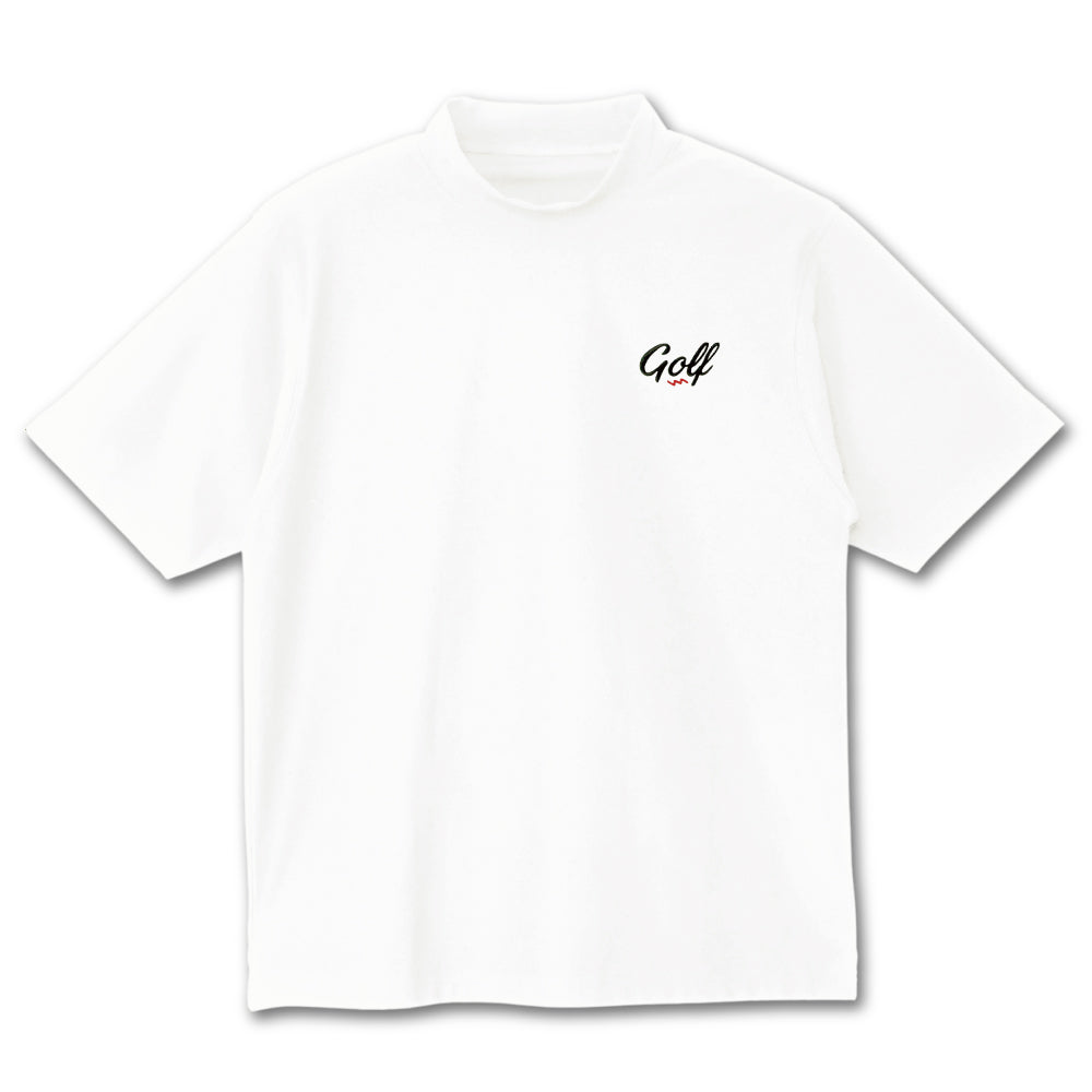ONE POINT GOLF LOGO DRY MOCK NECK S/S TEE - WHITE