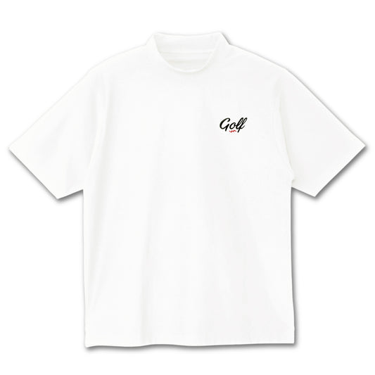 ONE POINT GOLF LOGO DRY MOCK NECK S/S TEE - WHITE