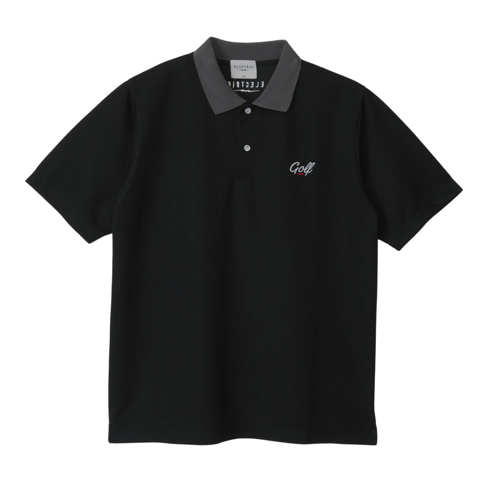 ONE POINT GOLF LOGO S/S POLO - BLACK