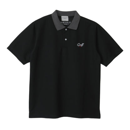 ONE POINT GOLF LOGO S/S POLO - BLACK