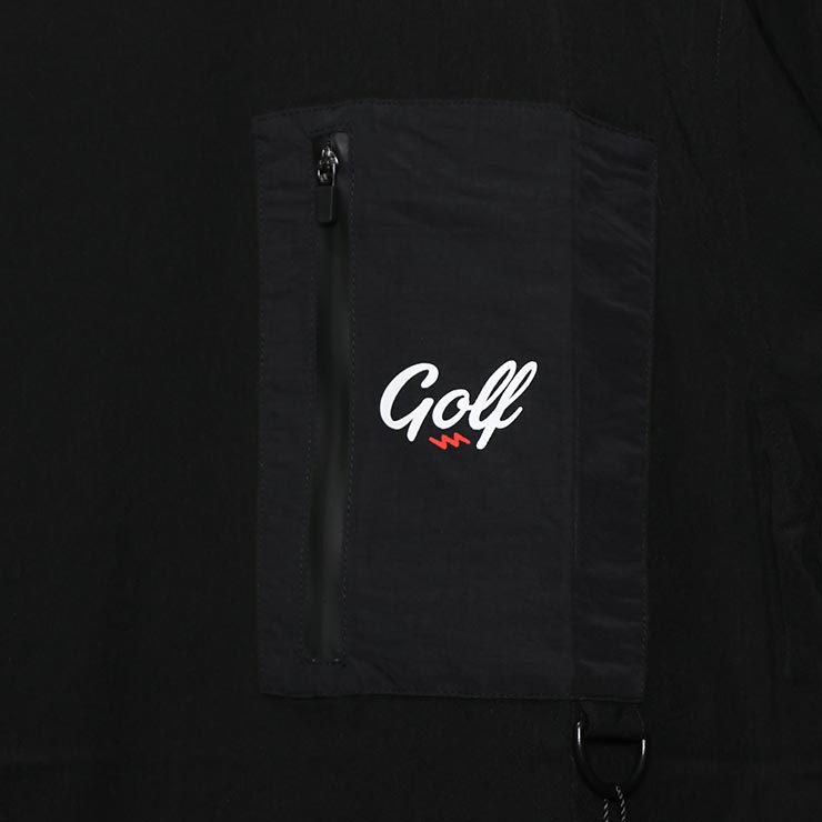 GOLF LOGO MOCK NECK NYLON CARGO POCKET S/S TEE